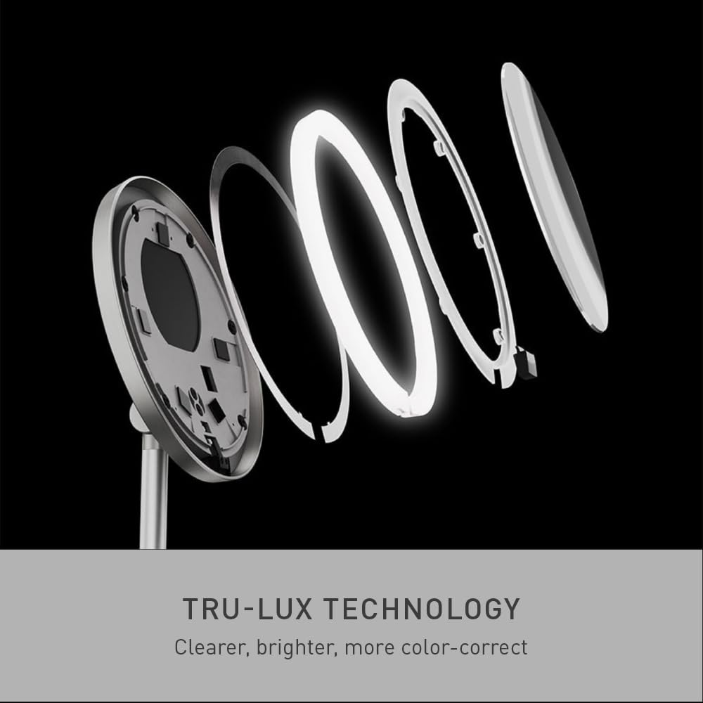 simplehuman 10x magnification showing eyebrow detail for precise grooming benefit