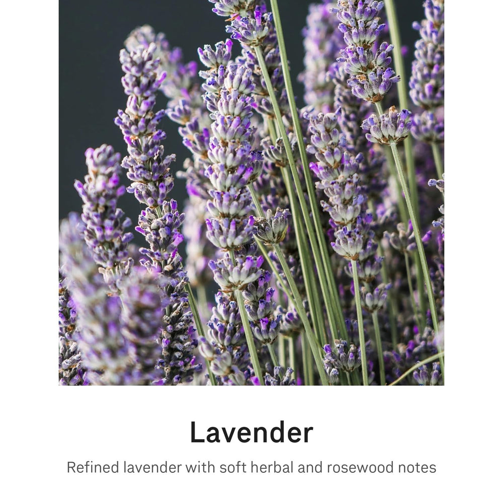 simplehuman sensor pump dispensing lavender soap for hands, providing touchless convenience