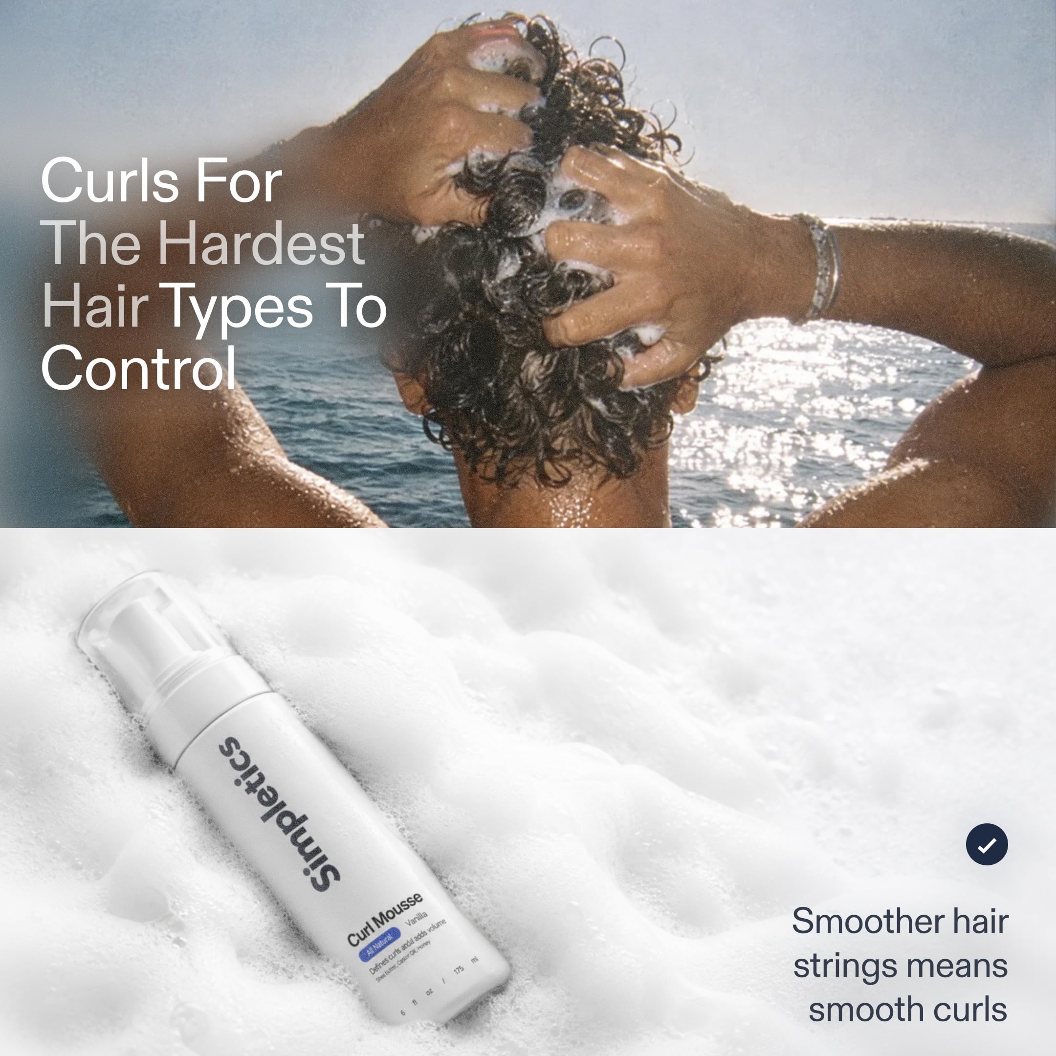 Simpletics used with diffuser on curly hair to enhance definition and reduce frizz