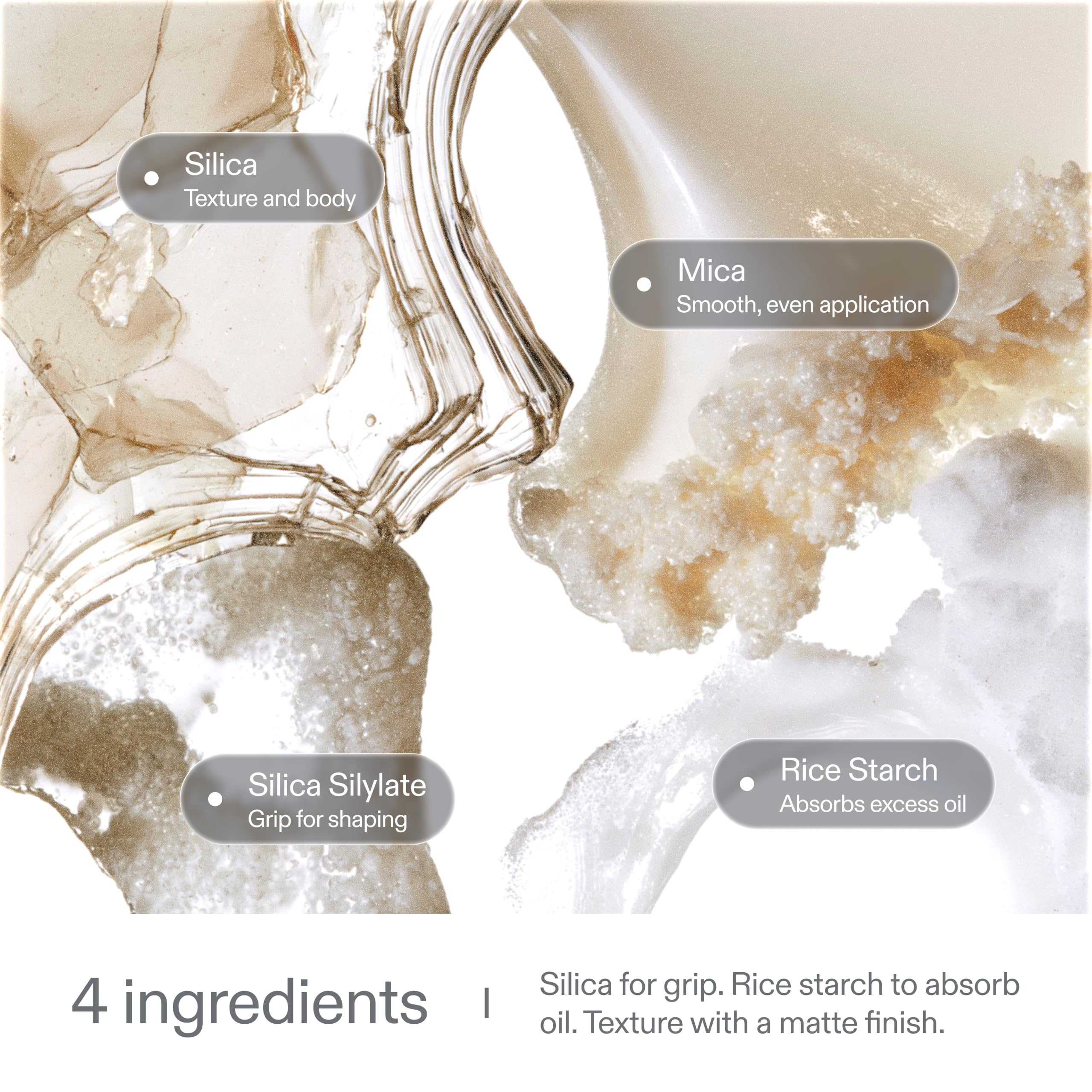 Applying Simpletics powder with fingertips to roots for immediate lift and grip