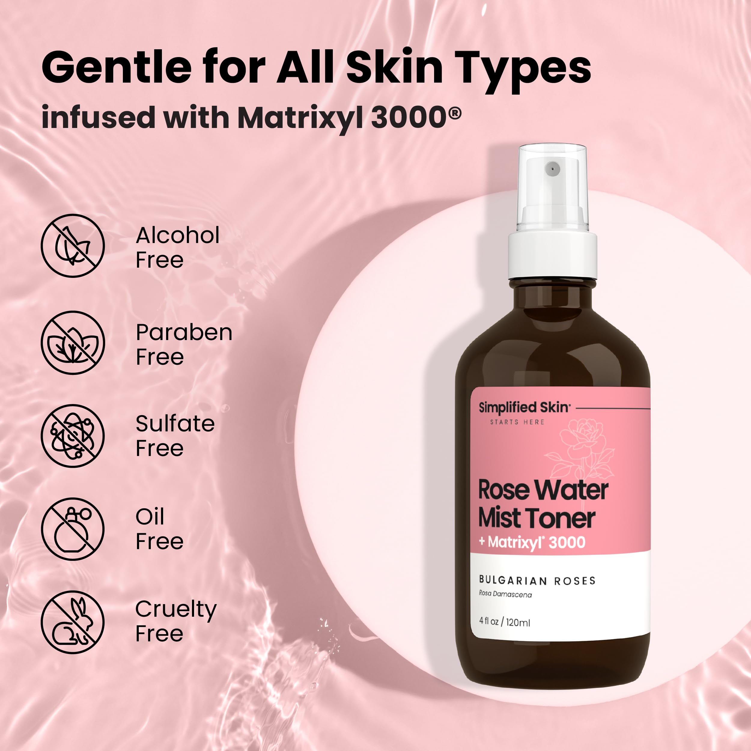 Simplified Skin bottle in hand demonstrating travel-friendly size