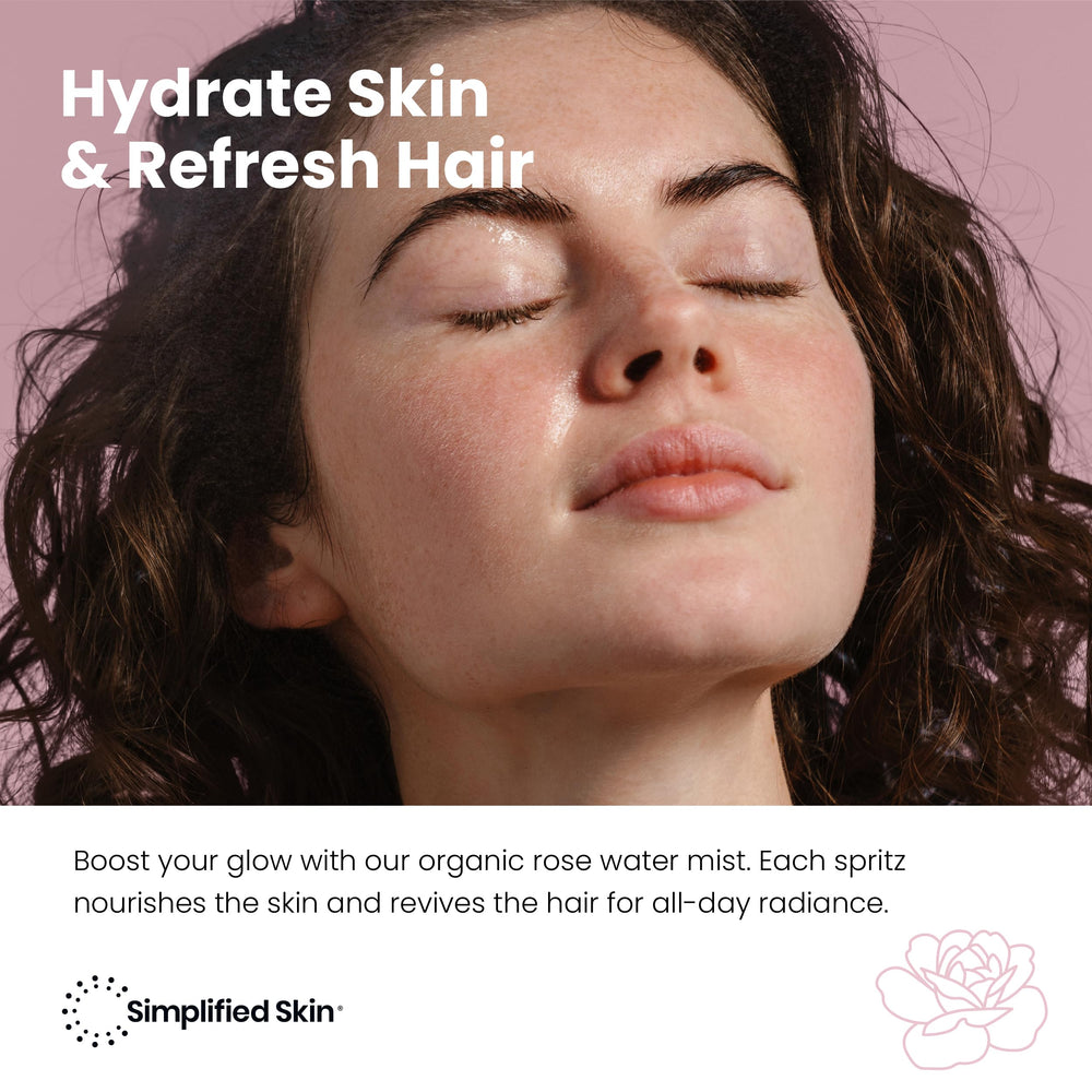Simplified Skin fine mist spraying to hydrate skin instantly and refresh makeup