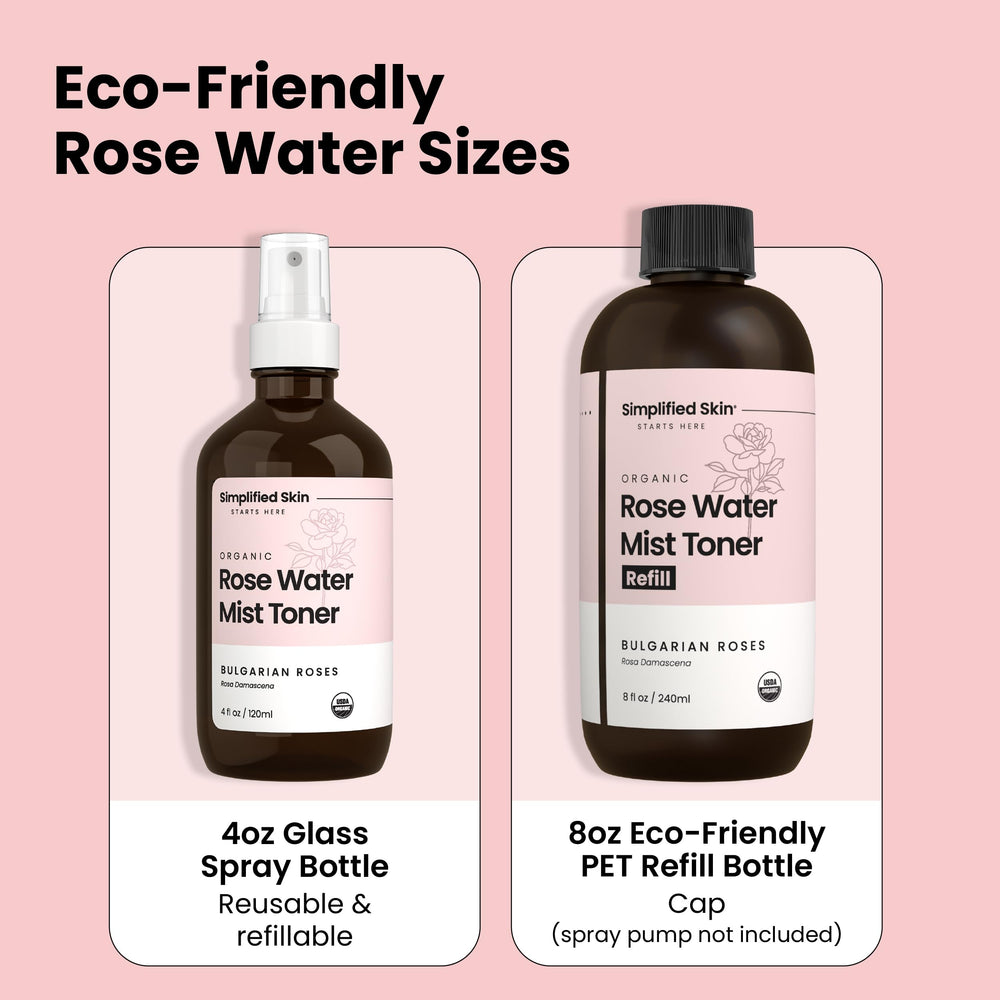 Simplified Skin on a bathroom vanity creating a calming spa-like skincare moment