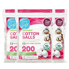 Simply Soft front packaging showing 600-count and organic certification benefit