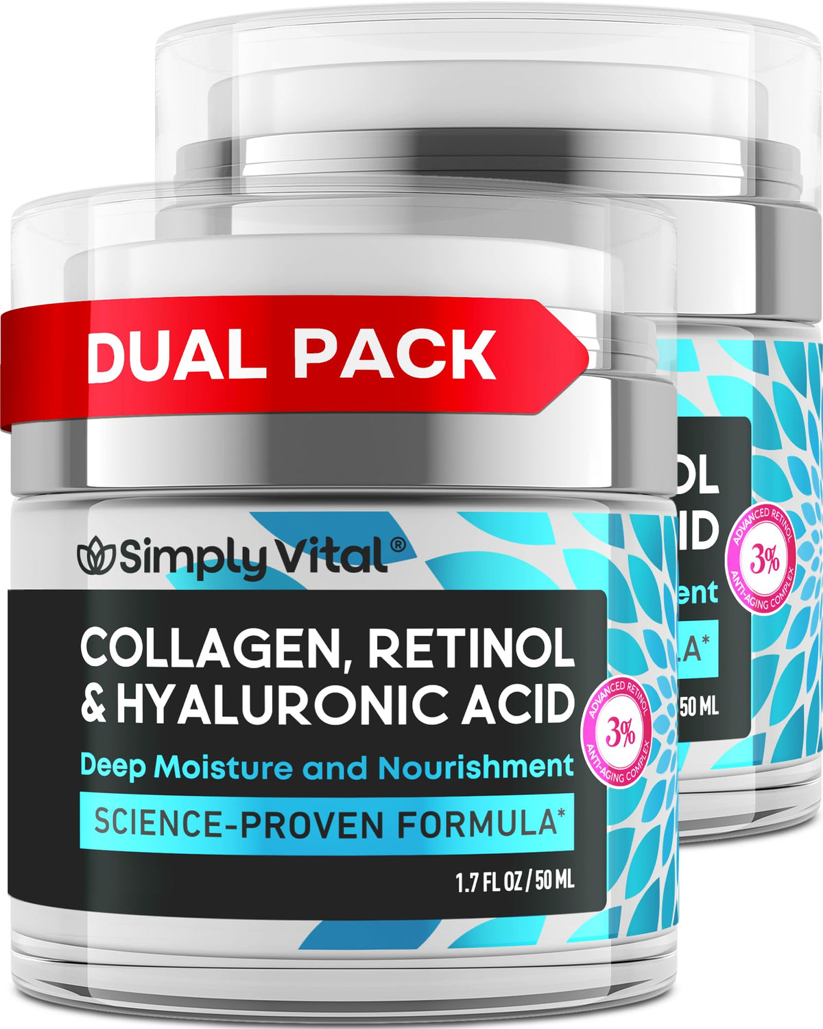 SimplyVital front packaging showing product benefits and dual-pack convenience