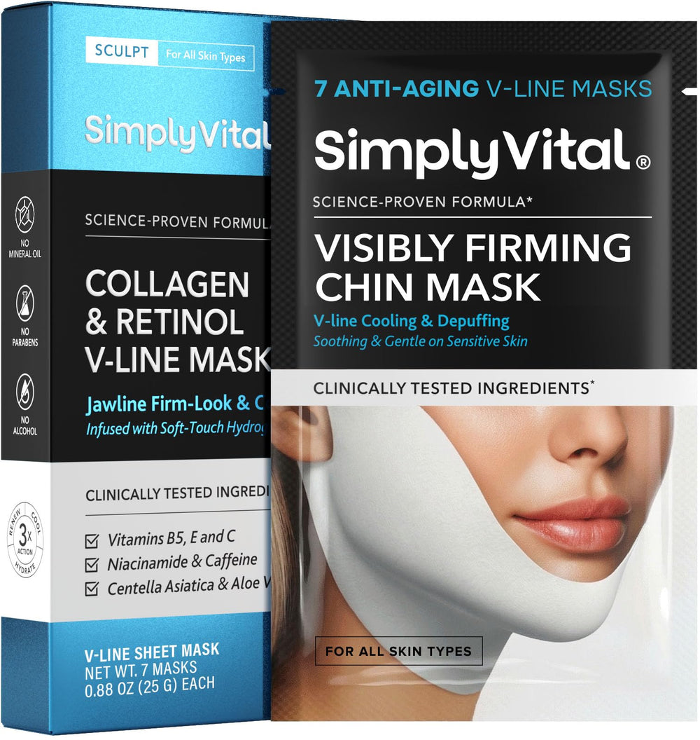 SimplyVital front packaging showing 7-piece V Line Lifting Mask for quick lift benefit