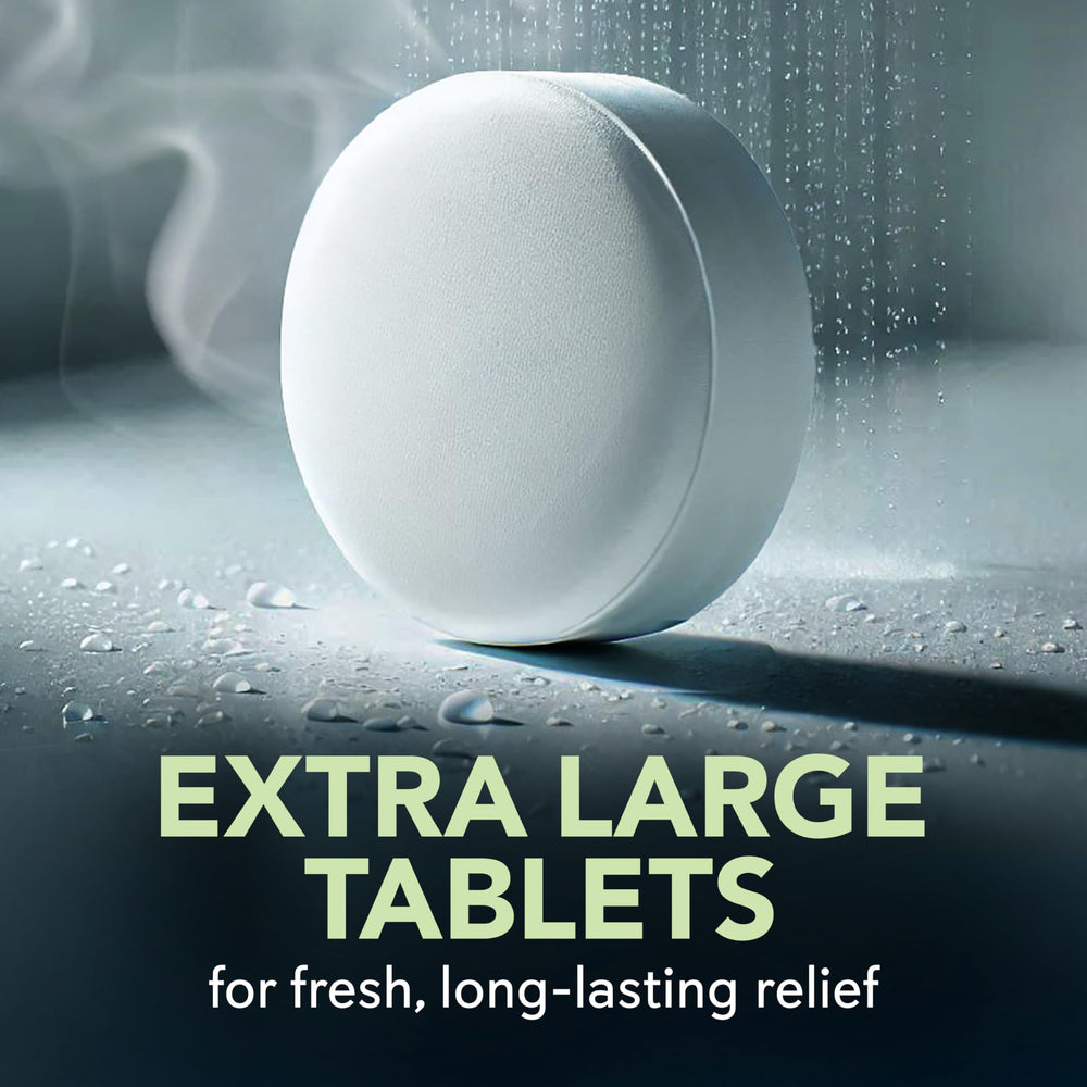 SinuCleanse tablet slowly dissolving in shower steam for long-lasting vapors