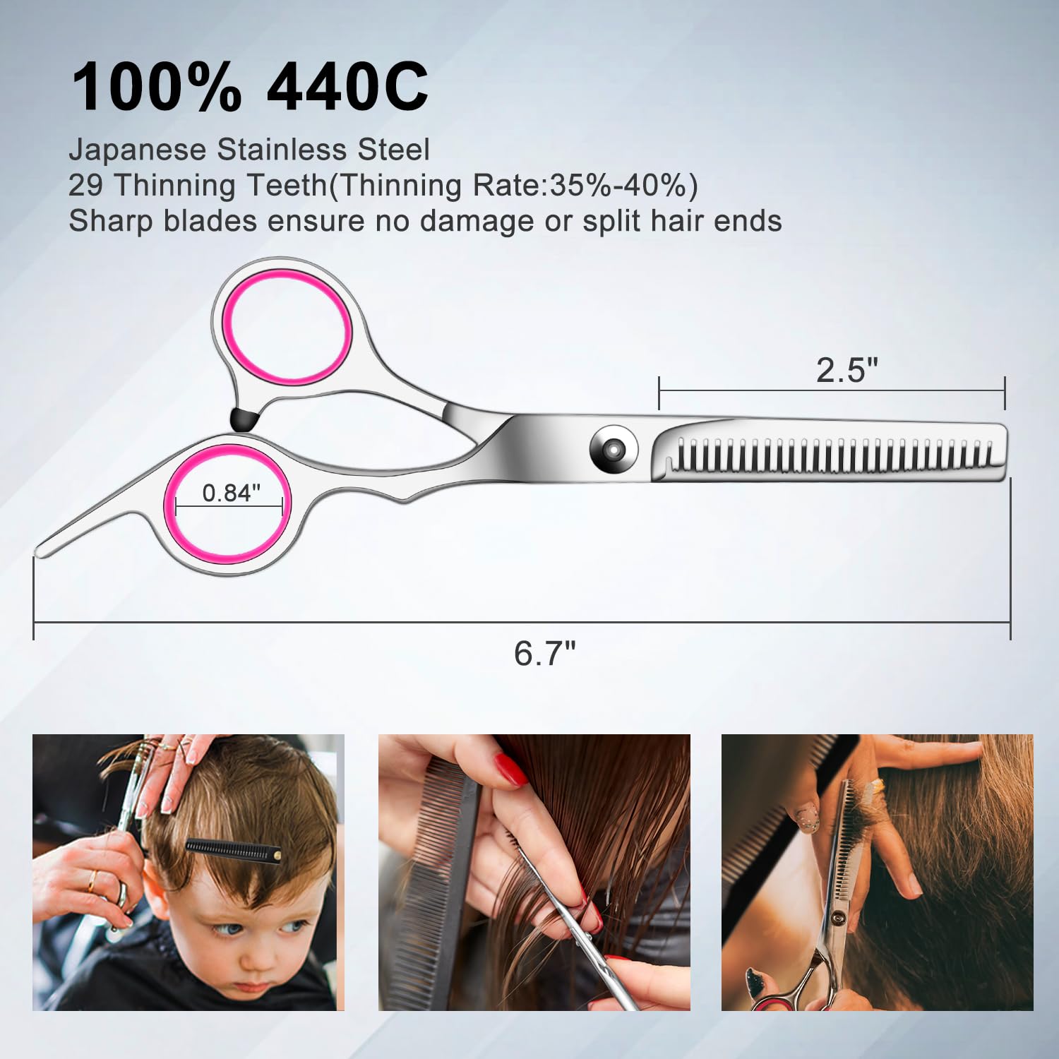 Sirabe thinning shears detail showing teeth for smooth texturizing control