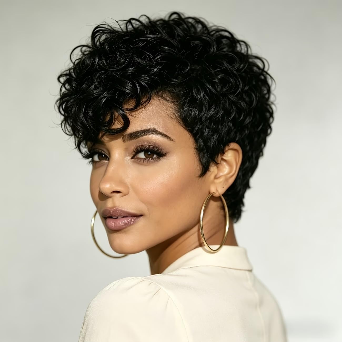 SisBroSis close-up of curly texture and virgin hair quality for soft touch
