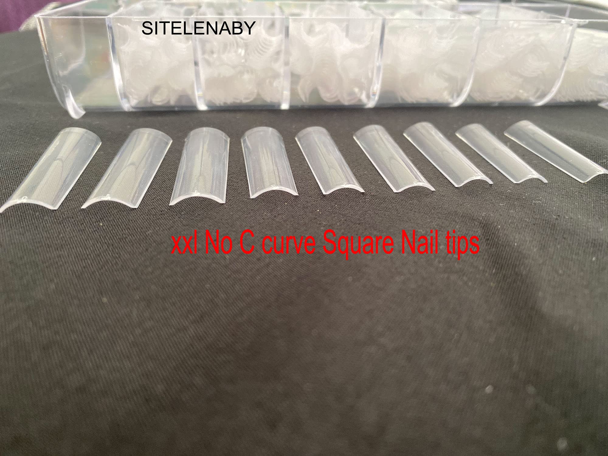 SITELENABY close-up of a single clear square tip highlighting smooth surface