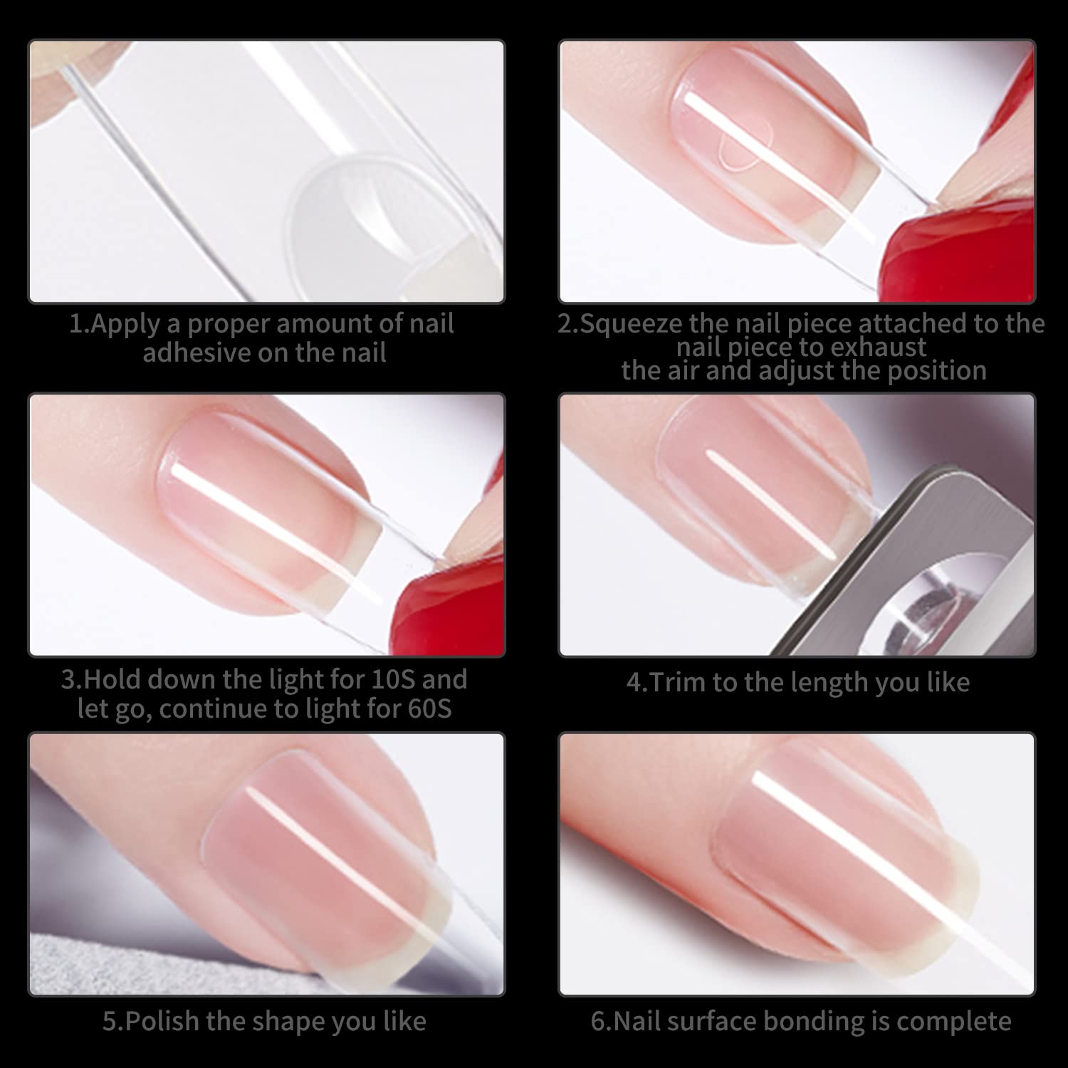 SITELENABY salon application on hands demonstrating long stylish extensions