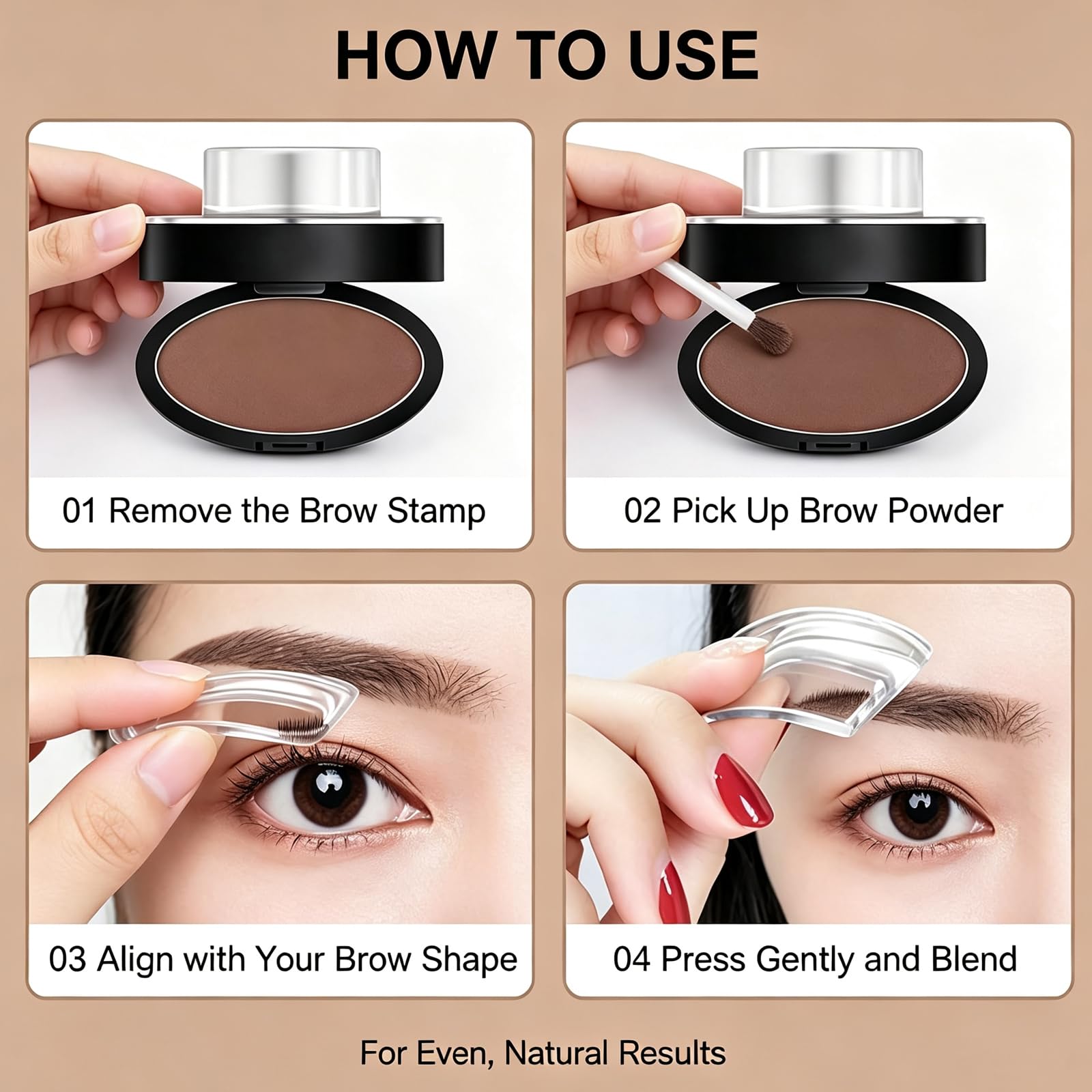 SIXCLA close-up of brow powder texture highlighting blendable, buildable finish