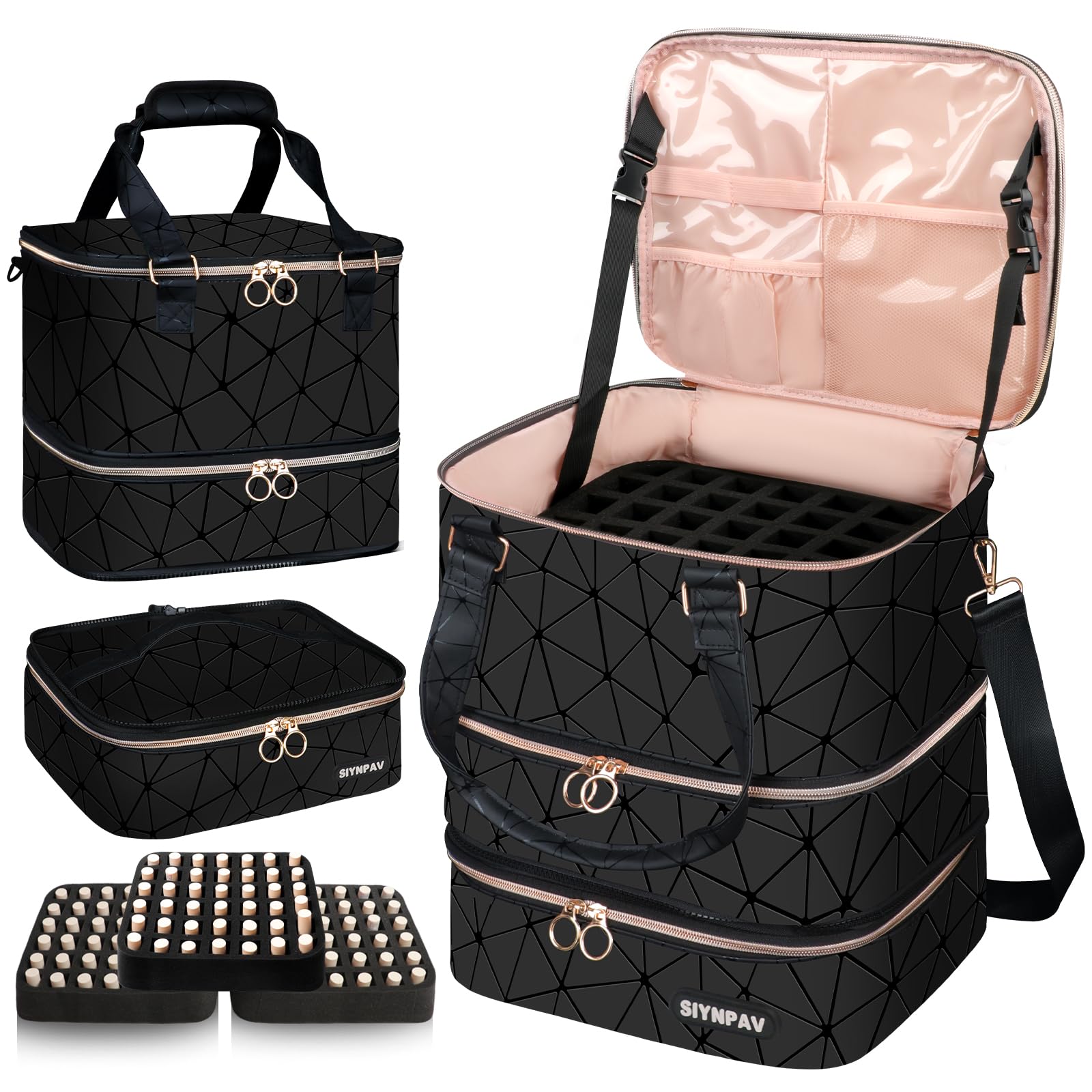 SIYNPAV front view closed bag showing slim profile and durable PU leather