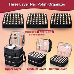 SIYNPAV interior open showing three layers and organized bottle capacity