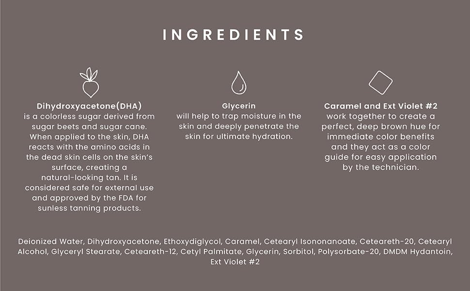 SJOLIE SUNLESS label detail highlighting ingredients and violet-based benefit