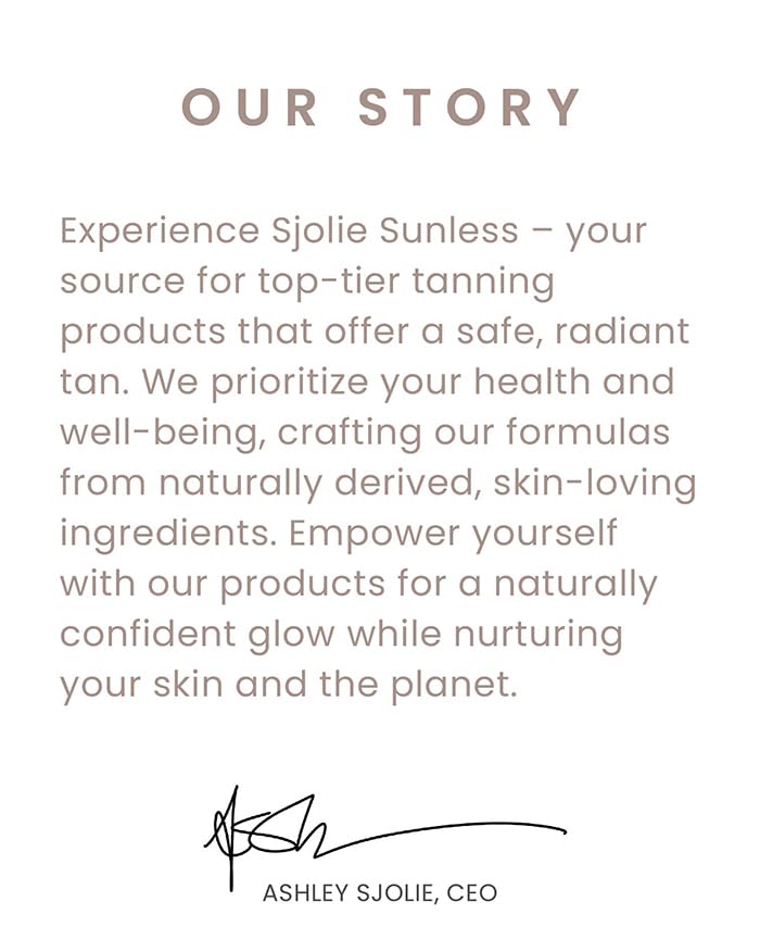 SJOLIE SUNLESS finished bronze result on model showing natural color and hydrated glow