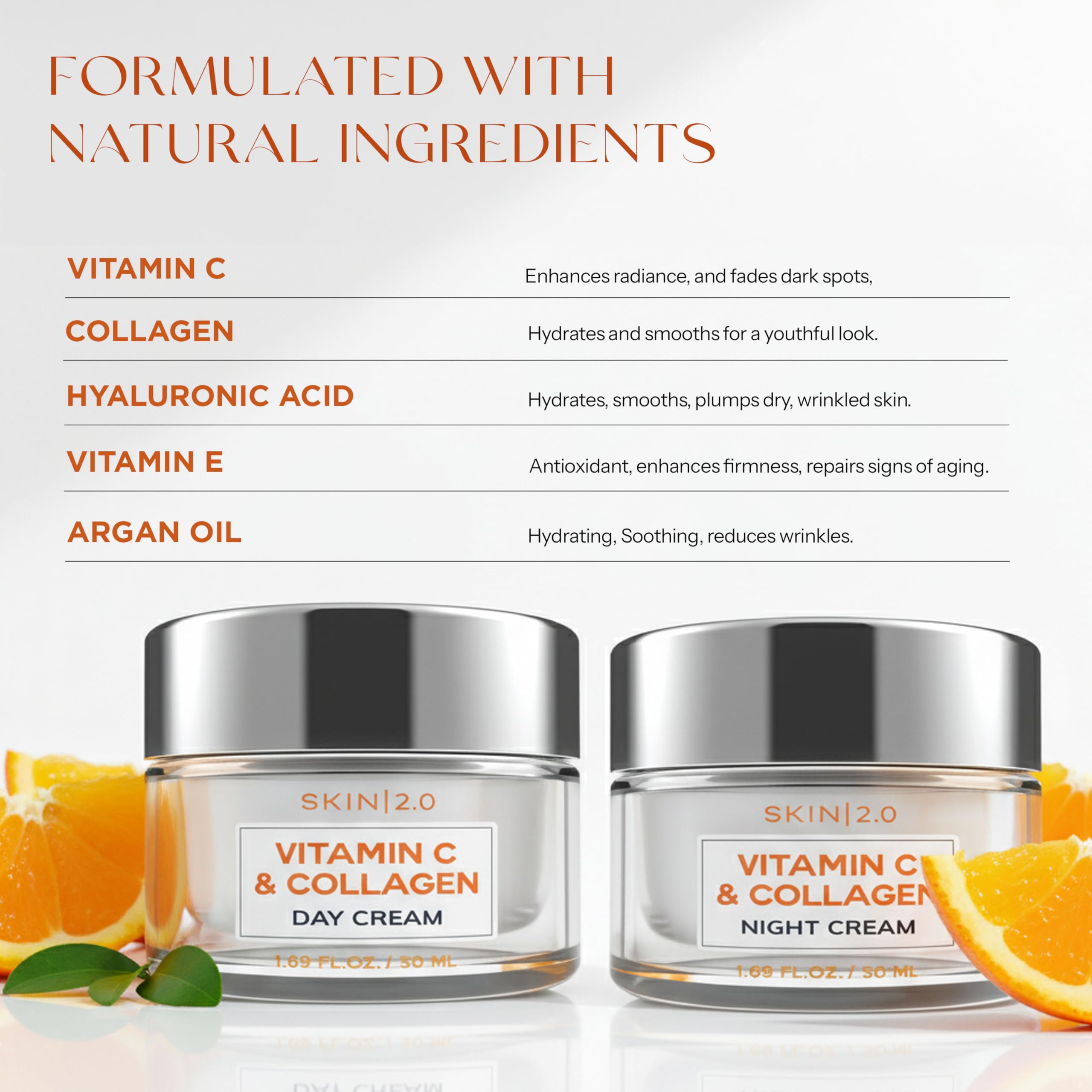 Skin 2.0 duo on bathroom shelf lifestyle scene promoting daily routine simplicity