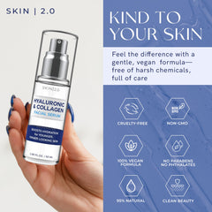 Skin 2.0 texture closeup highlighting lightweight absorbent serum for quick hydration benefit