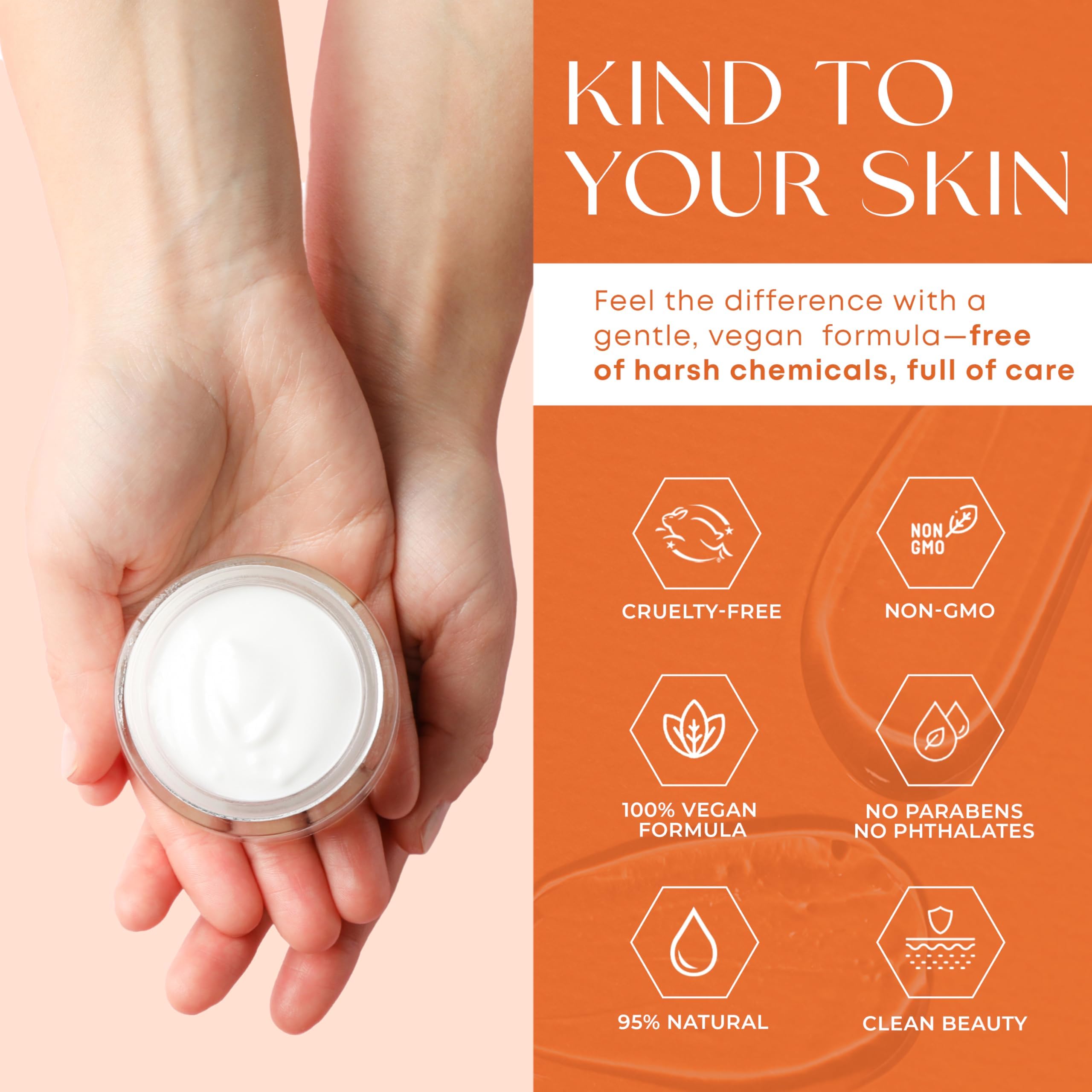 Skin 2.0 cream being applied on hand, demonstrates lightweight hydration