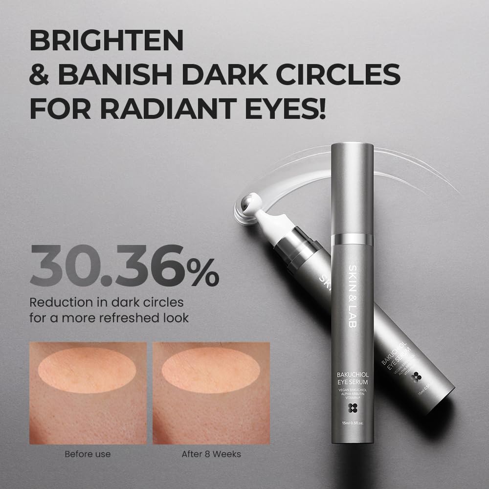 SKIN & LAB product label highlighting bakuchiol and alpha arbutin ingredients