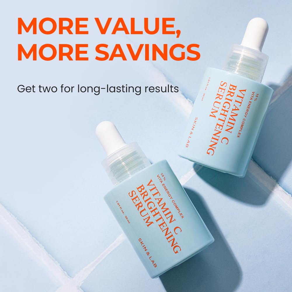 SKIN & LAB ingredients display with niacinamide and hyaluronic acids highlighted