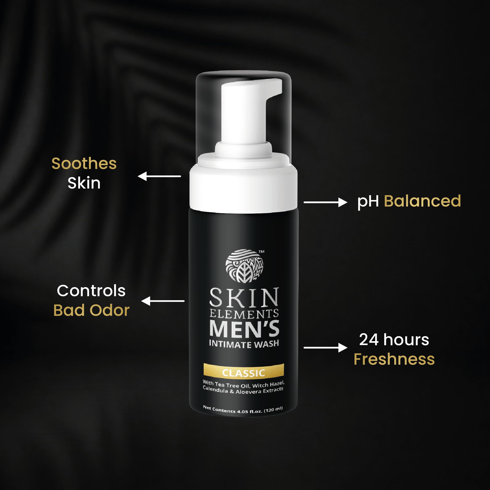 Skin Elements refill bottle label visible for easy refill identification