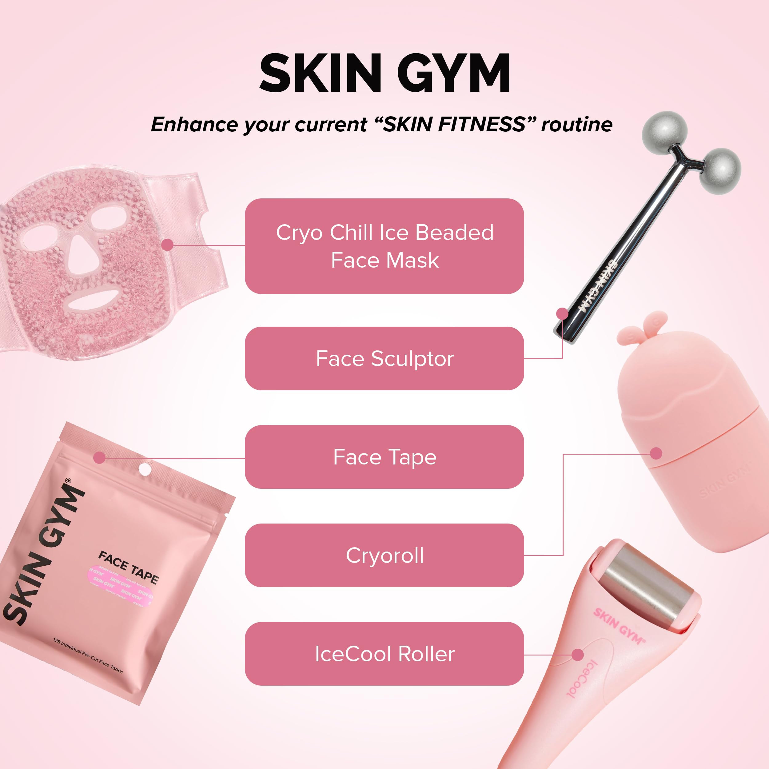 SKIN GYM roller held in hand to show size for travel-friendly skincare routine