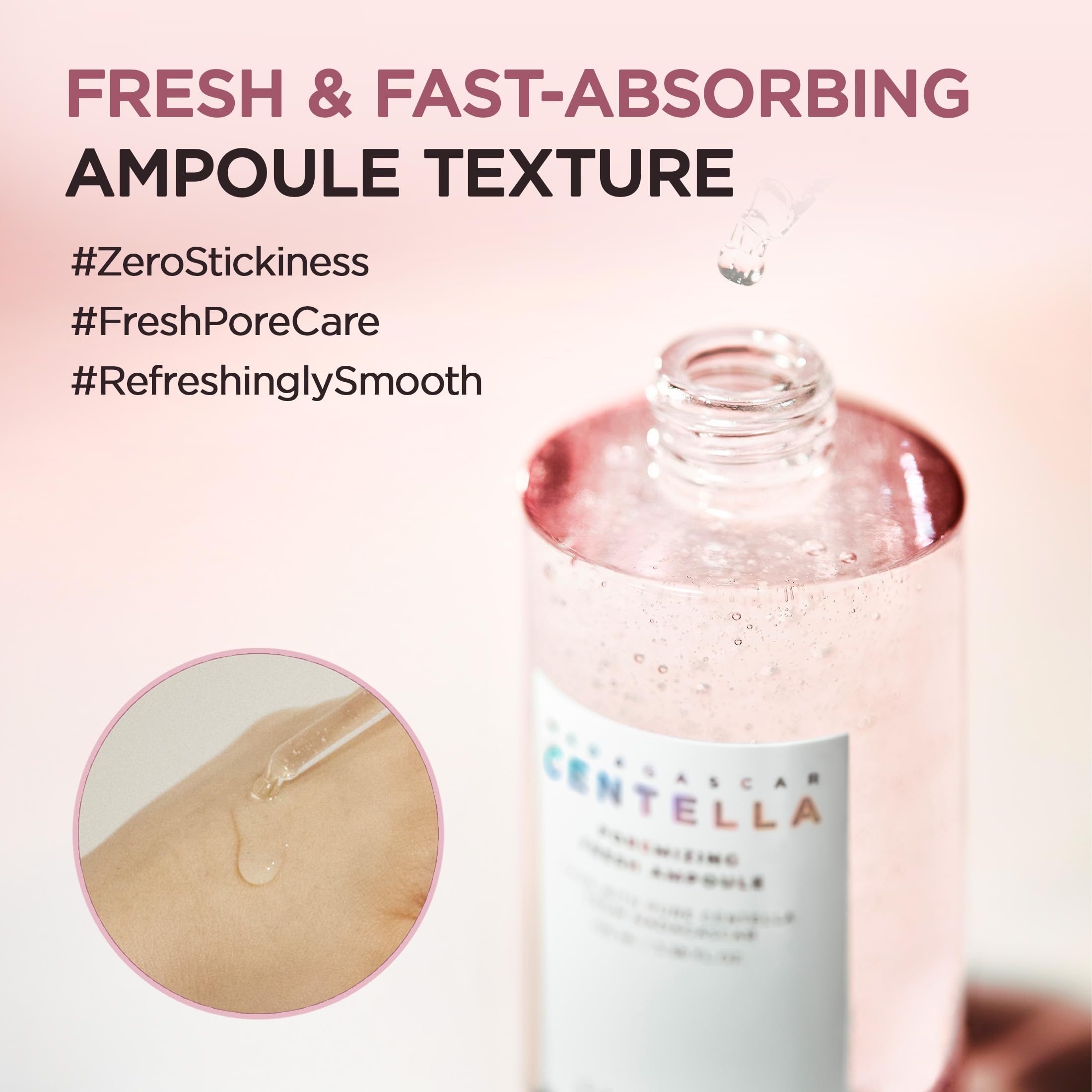 SKIN1004 ampoule held in hand demonstrating the 100ml size and convenience