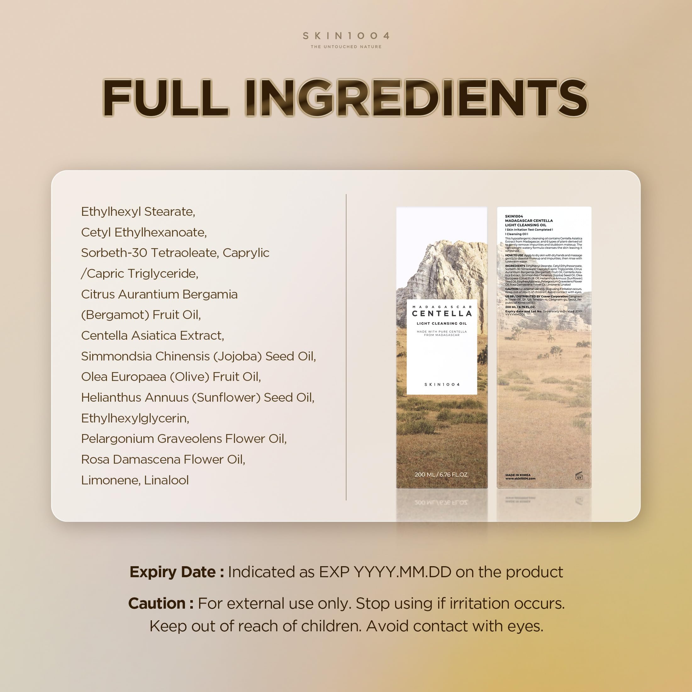 SKIN1004 product label closeup showing ingredient focus and clear instructions
