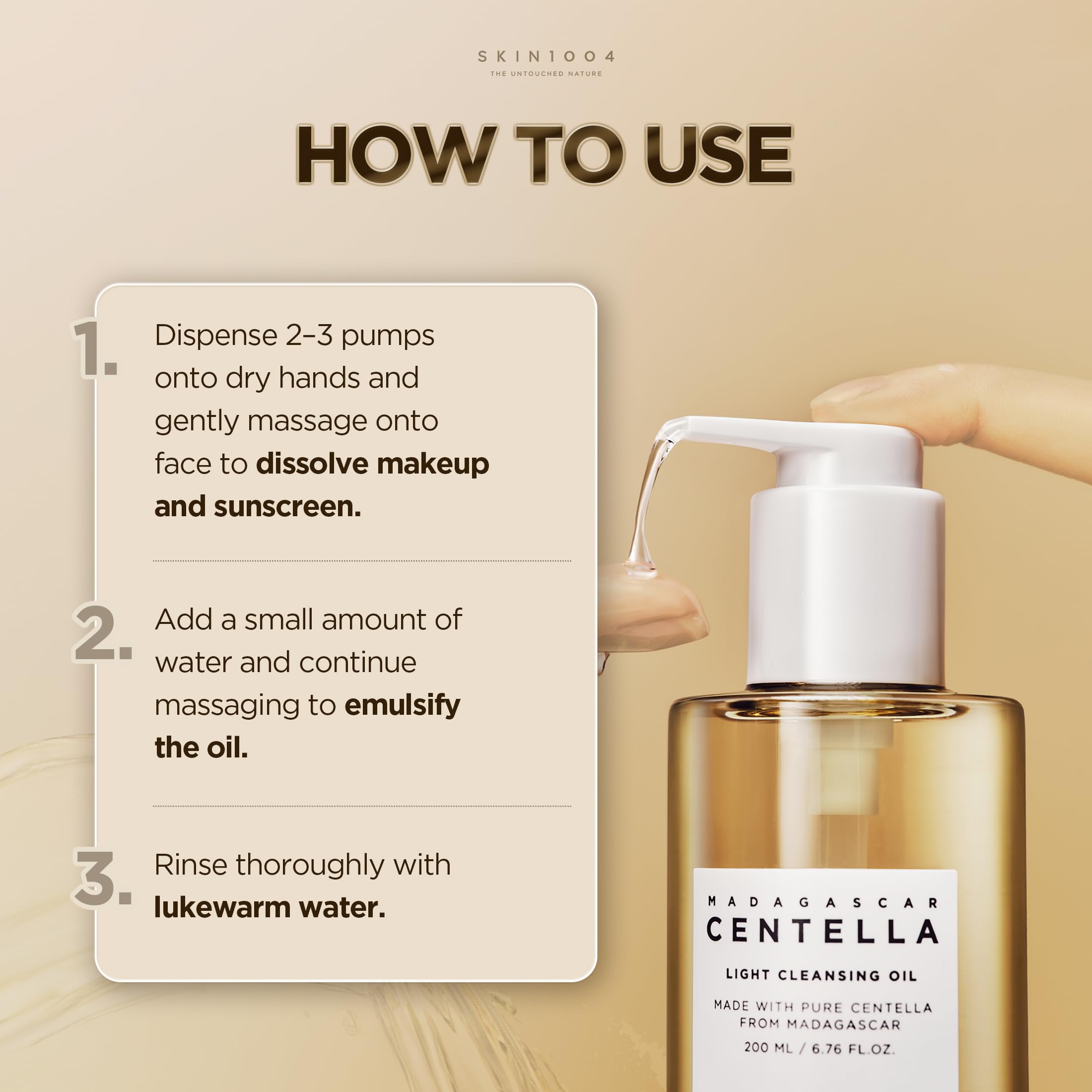 SKIN1004 bottle next to ruler indicating 200ml size and travel-ready convenience