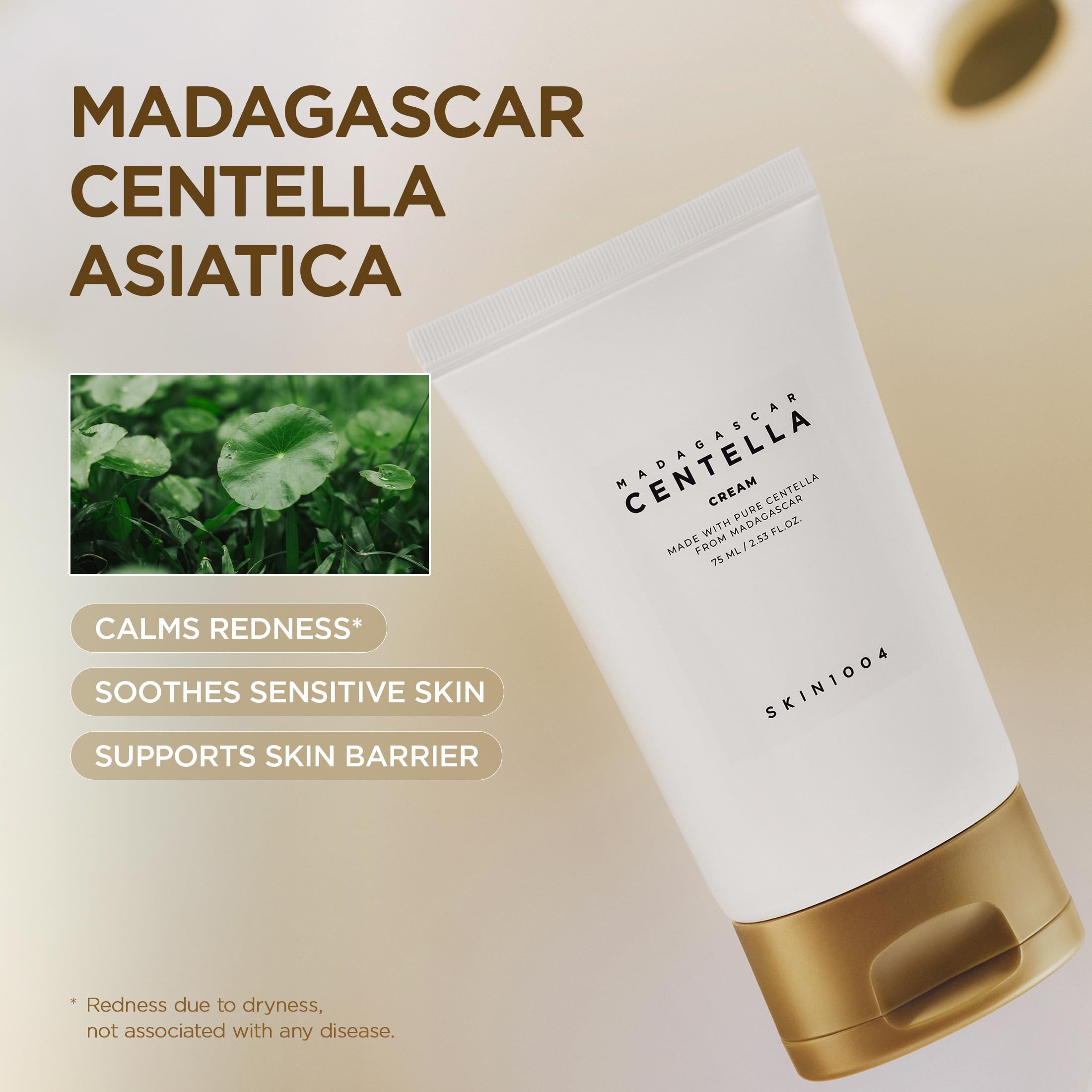 SKIN1004 close-up of key botanical ingredients highlighting centella and natural benefits