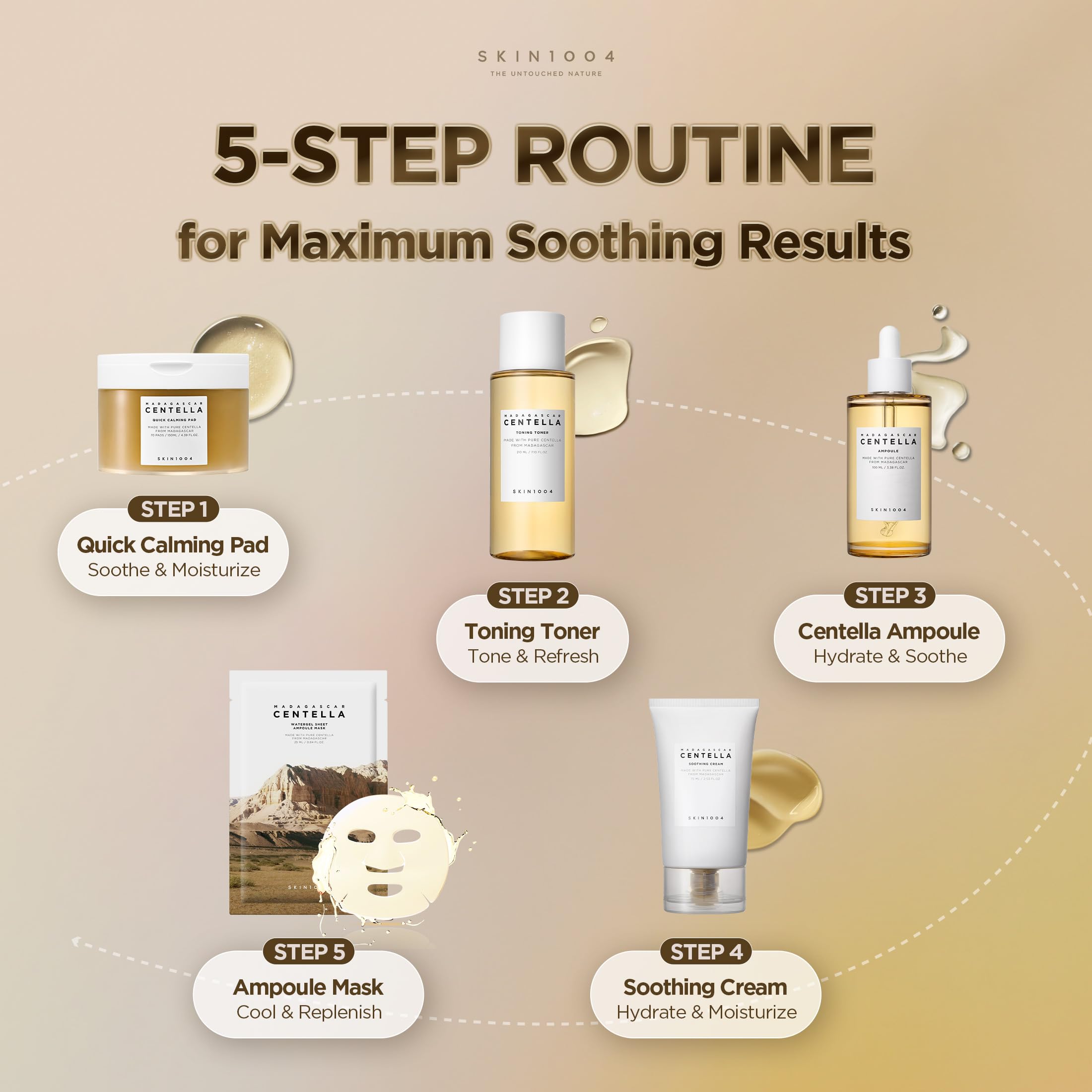 SKIN1004 ampoule on vanity with other skincare, suggesting routine compatibility