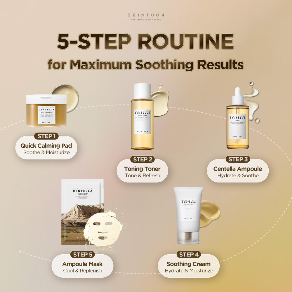 SKIN1004 ampoule on vanity with other skincare, suggesting routine compatibility