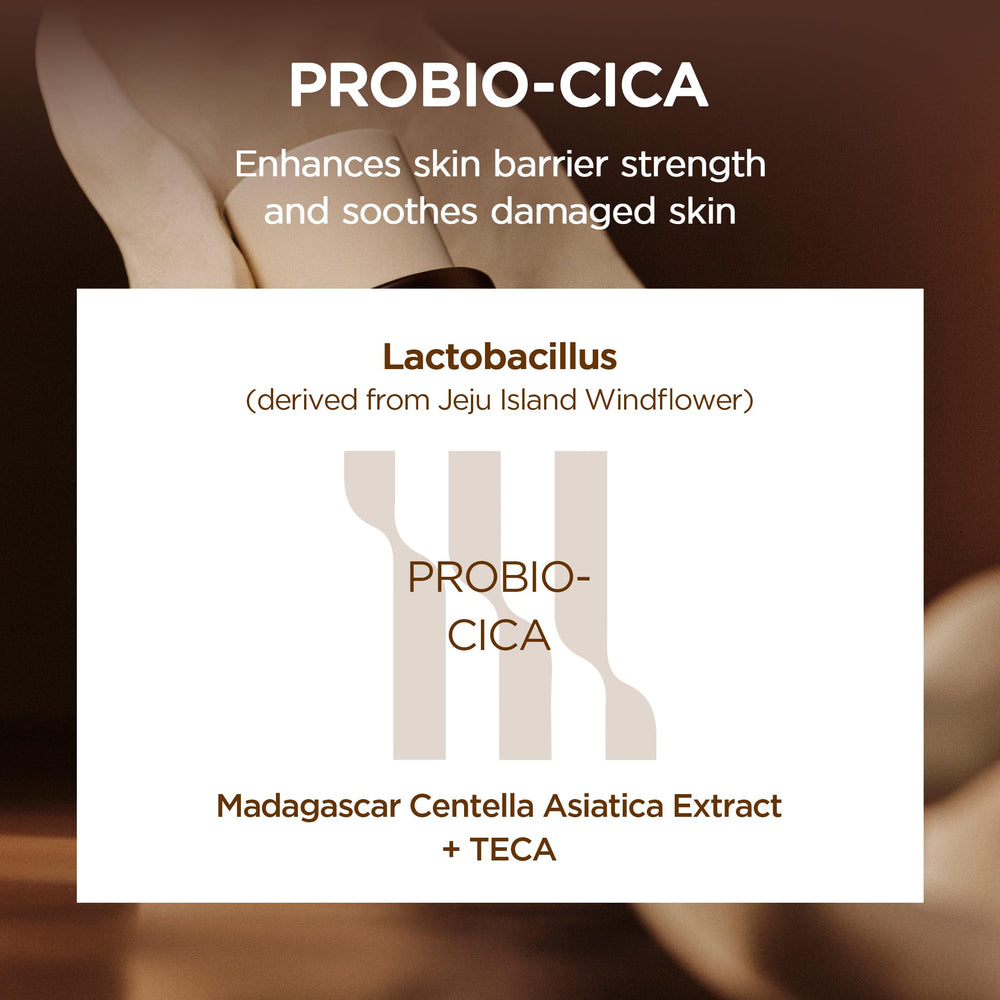 SKIN1004 close-up label highlighting Probio-Cica and ingredient clarity benefit