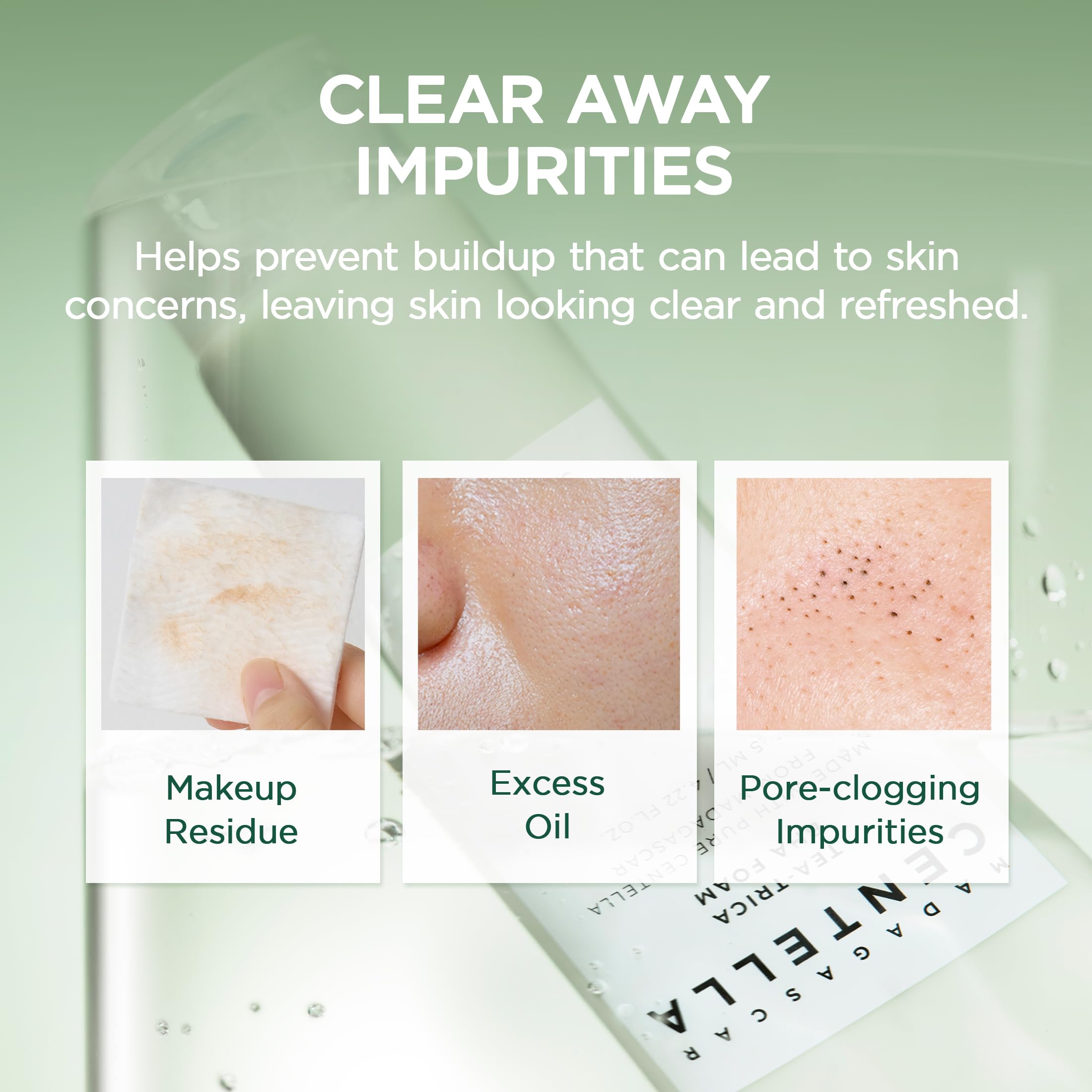 SKIN1004 closeup label highlighting Centella and BHA ingredients