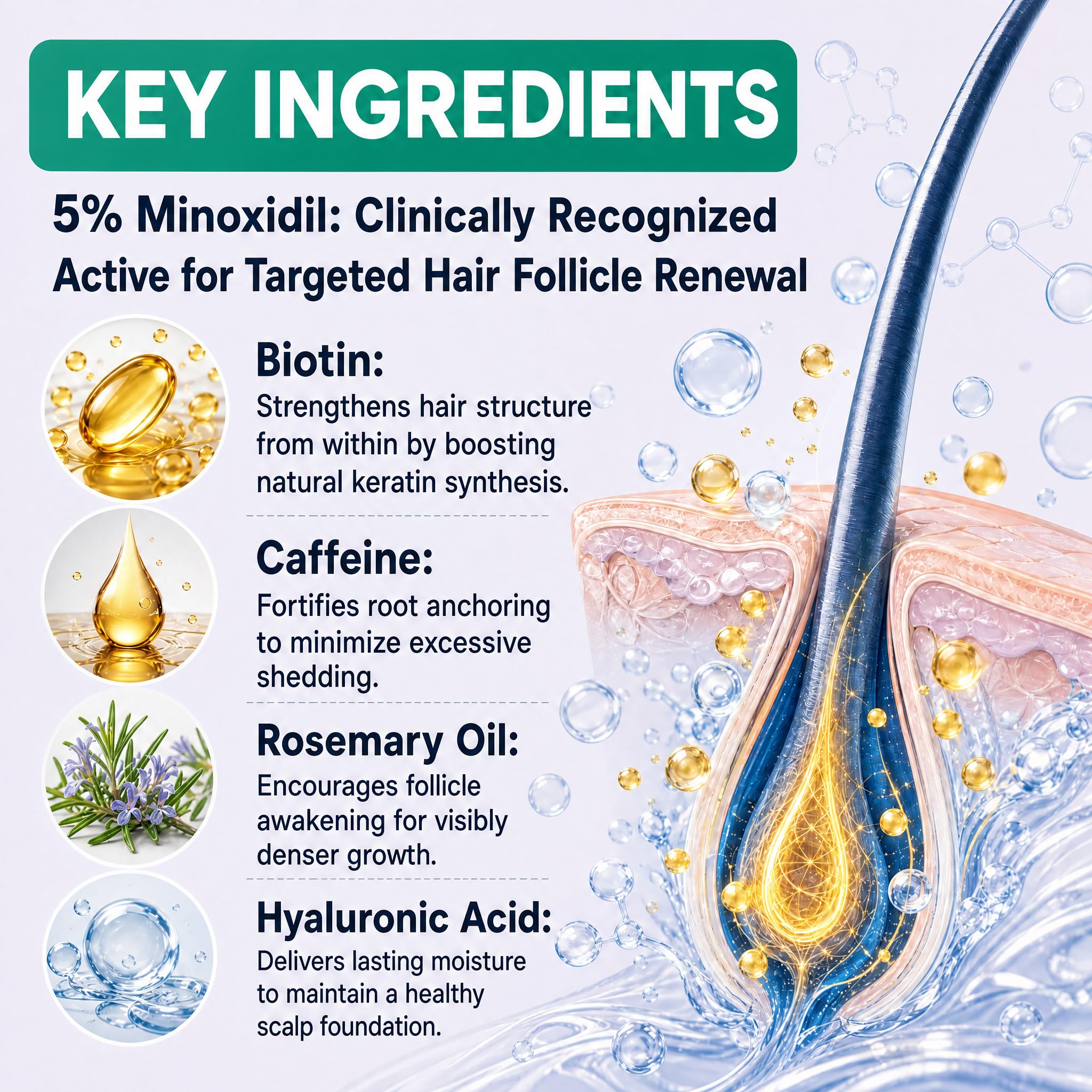Skinaris topical texture on scalp demonstrating fast absorption and non-greasy finish