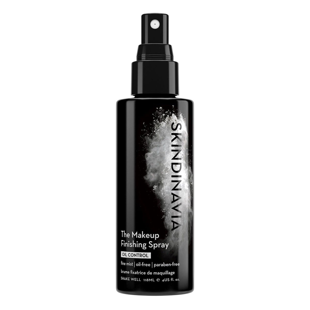 SKINDINAVIA front bottle view showing compact 4 oz design and branding for travel convenience