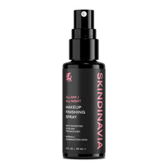 SKINDINAVIA front bottle showing compact 2 oz size and logo benefit: travel-ready protection