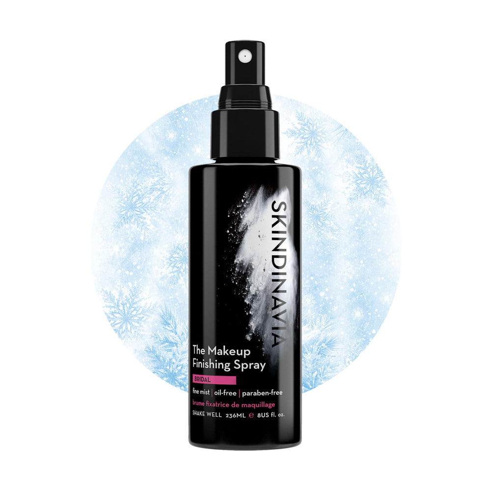 SKINDINAVIA front packaging 8 oz shows long-lasting bridal spray benefit