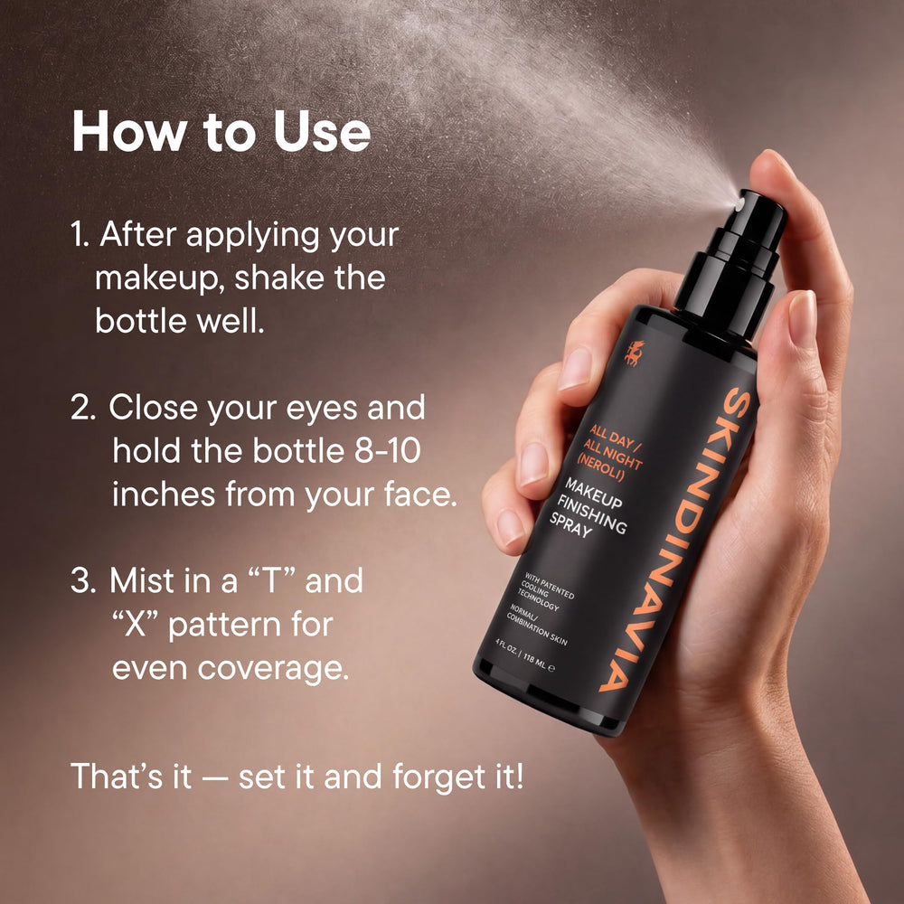 SKINDINAVIA label detail highlighting long-lasting wear benefit