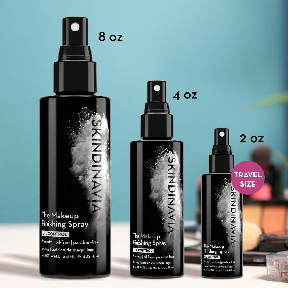 SKINDINAVIA size comparison in hand illustrating portable 8oz bottle