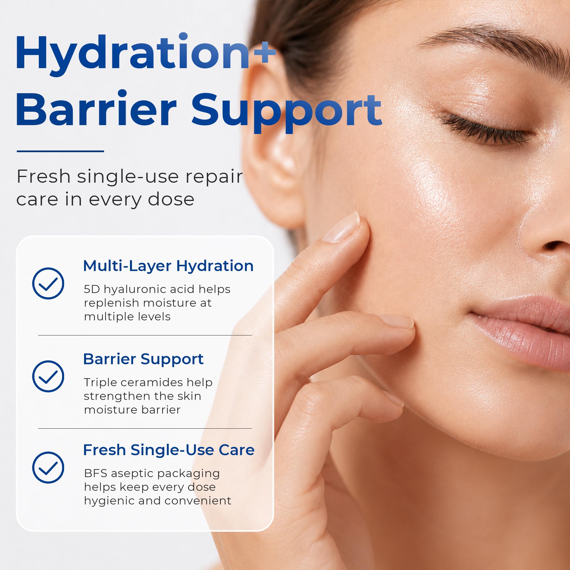 SKINERSE ingredient label highlighting ceramides and centella for barrier support