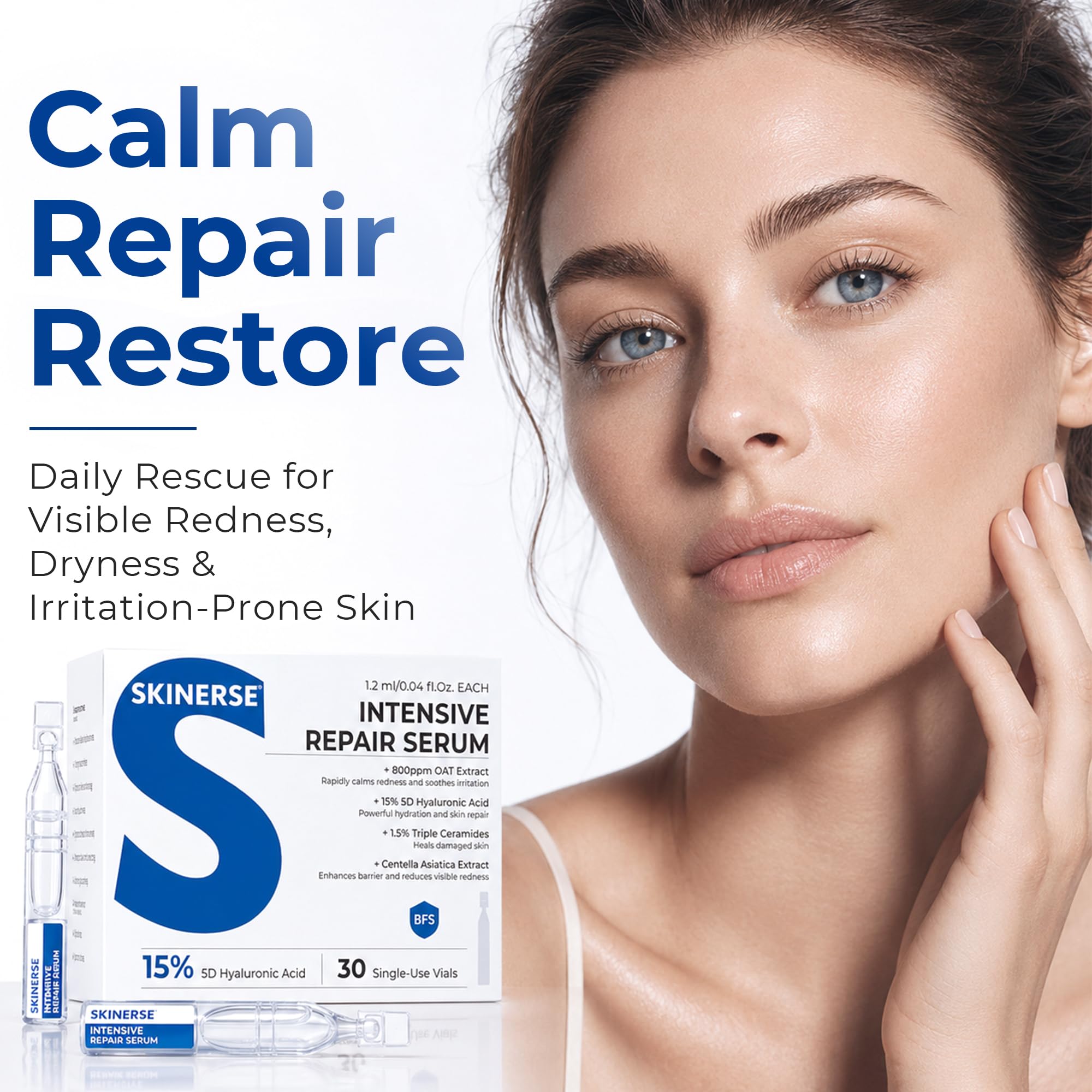 SKINERSE vial open dispensing one-drop to skin for precise, contamination-free application