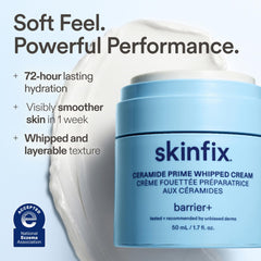 Skinfix cream whipped texture on fingertip highlighting lightweight absorption