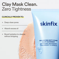 Skinfix close-up of soft foam texture demonstrating gentle cleansing and richness
