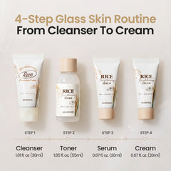 SKINFOOD rice serum dropper with clear serum showing concentrated hydration and smoothing benefit