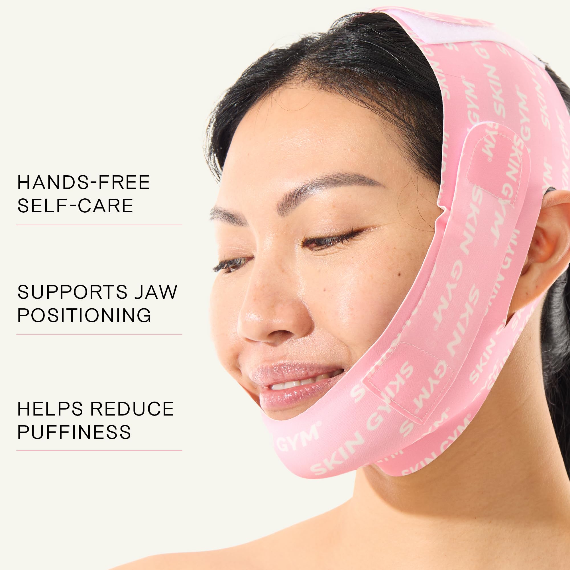SKIN GYM side profile of strap on face illustrating improved jawline silhouette