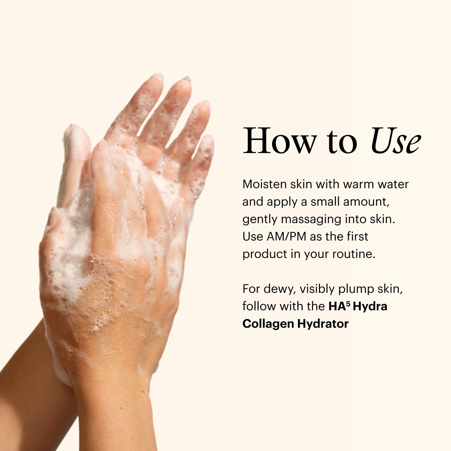 SkinMedica foam rinsing from skin demonstrating non-stripping finish
