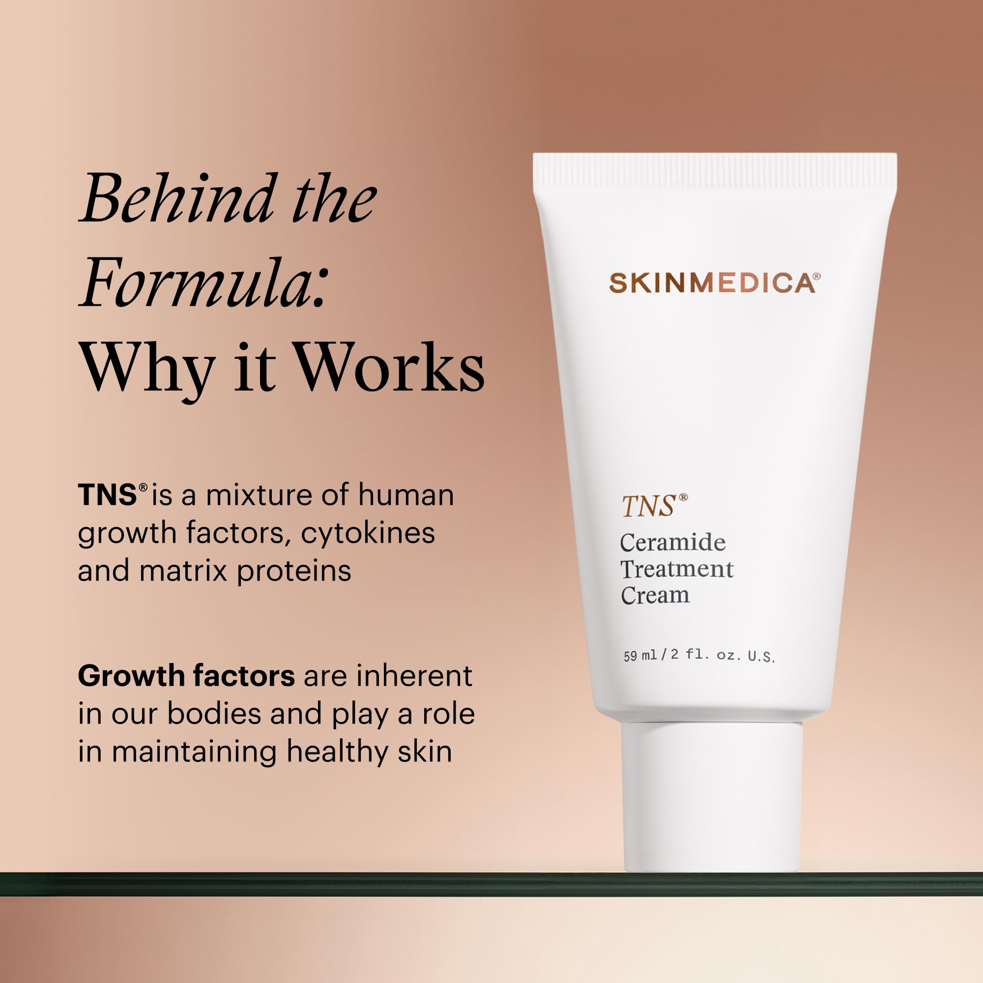 SkinMedica cream arranged with serum to suggest layered skincare benefit