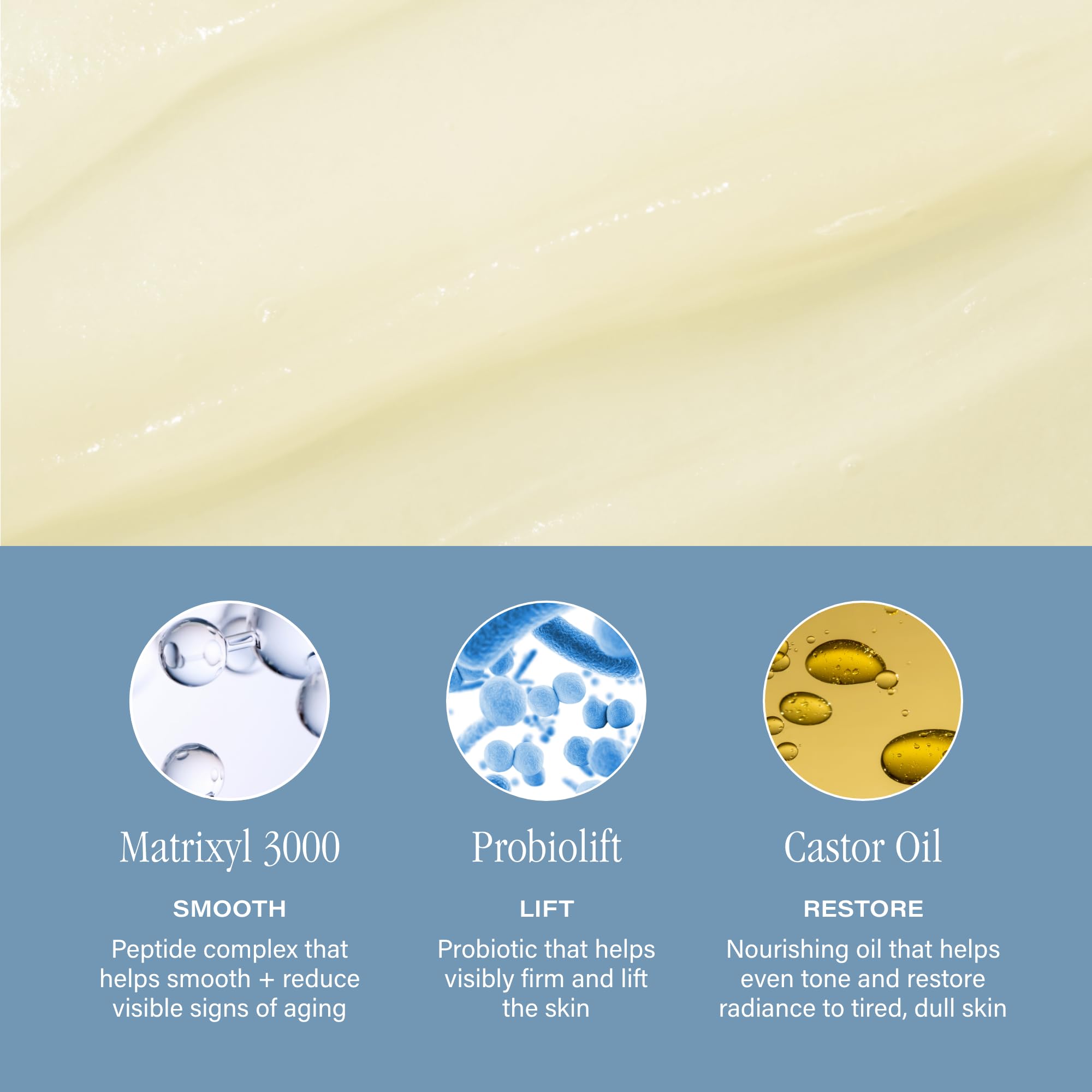 SKINN ingredient label highlighting Probiolift and peptide benefits